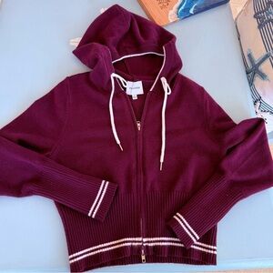 Pink Rose Purple Hooded Cardigan